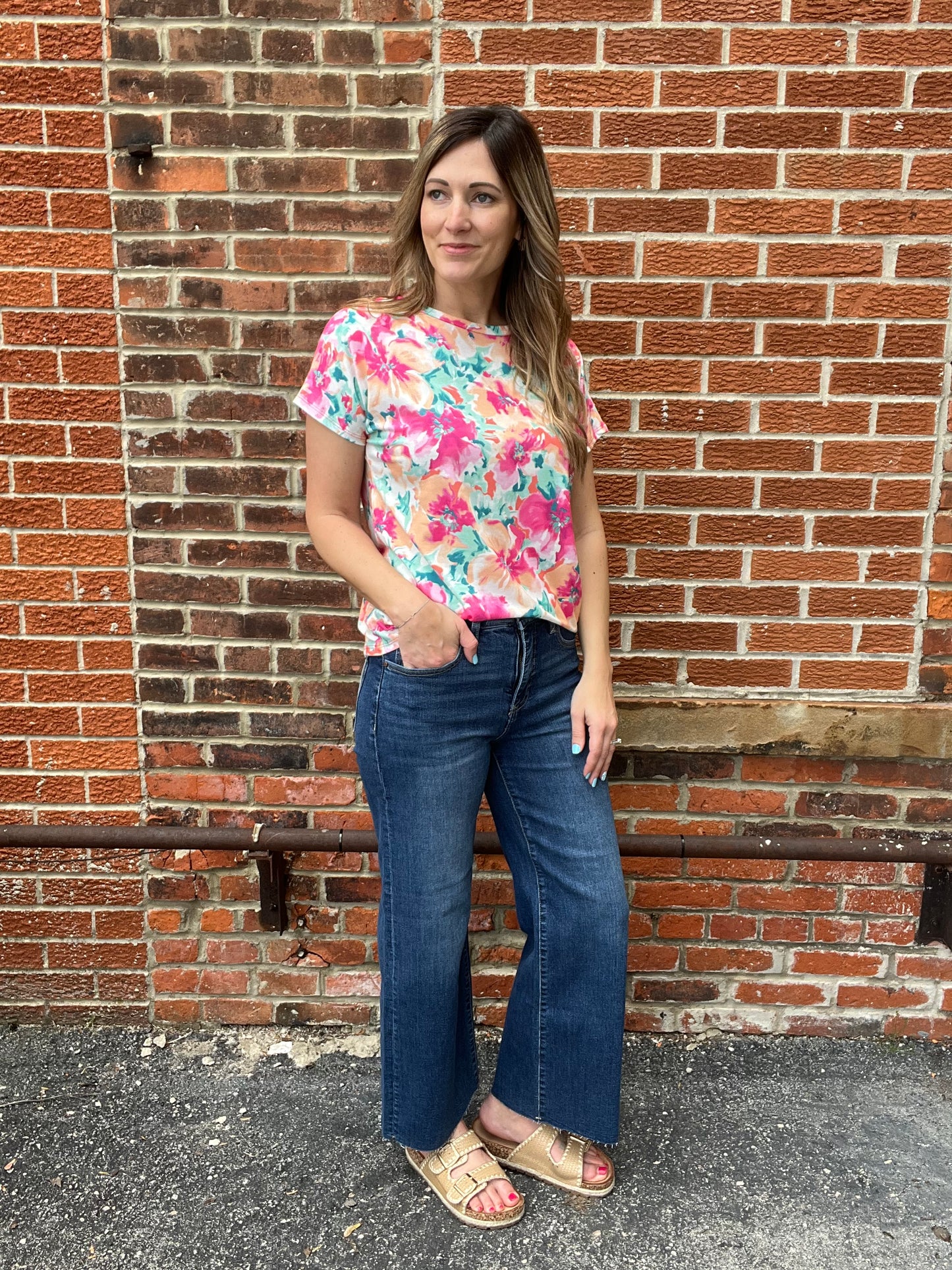 The Margaret Floral Basic Top