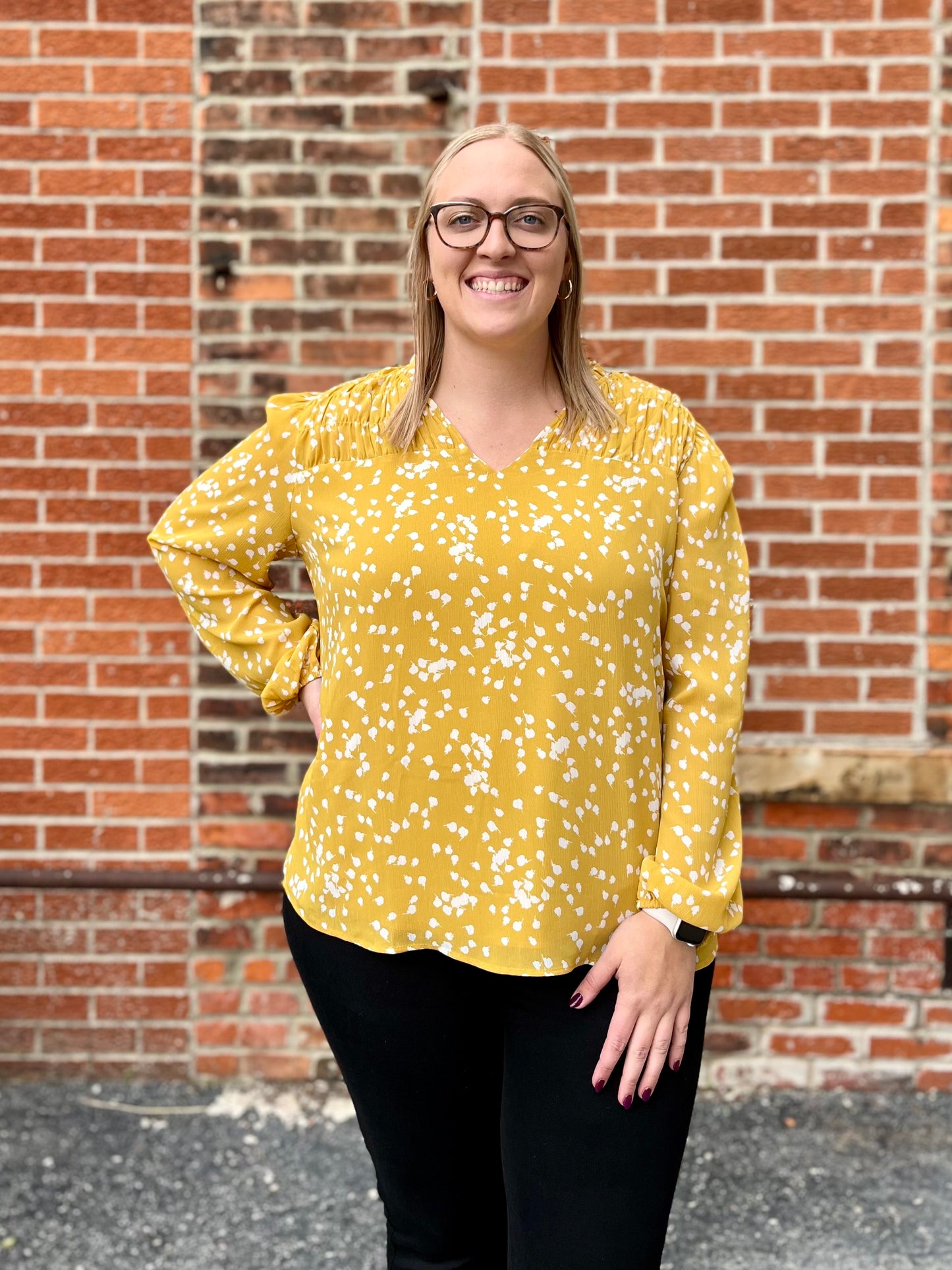 The Samantha Mustard Blouse