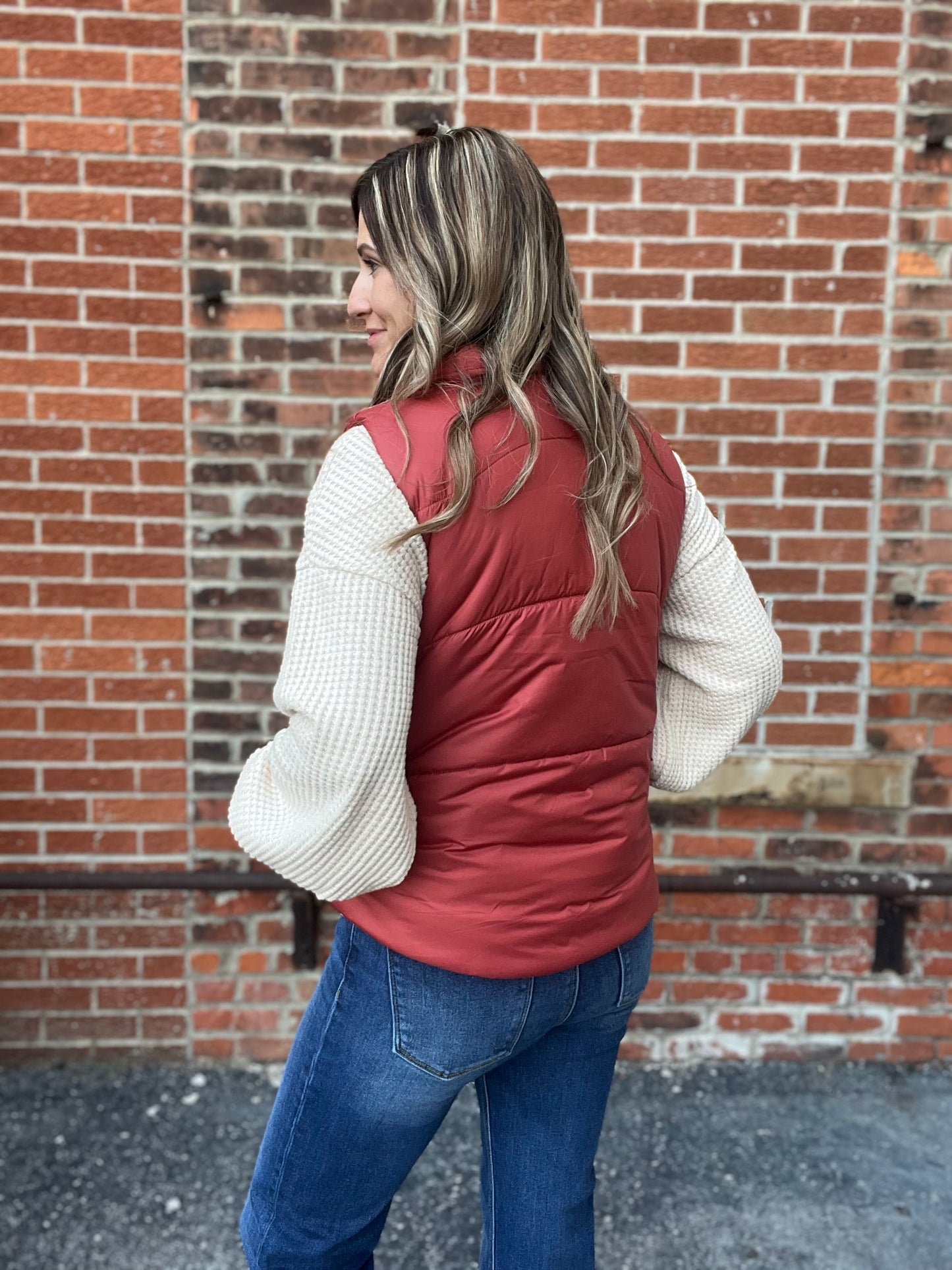 The Doran Rust Puffer Vest