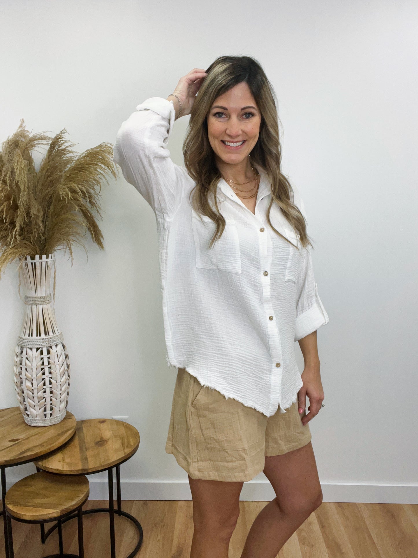 The Sedona Summer Gauze Button Up