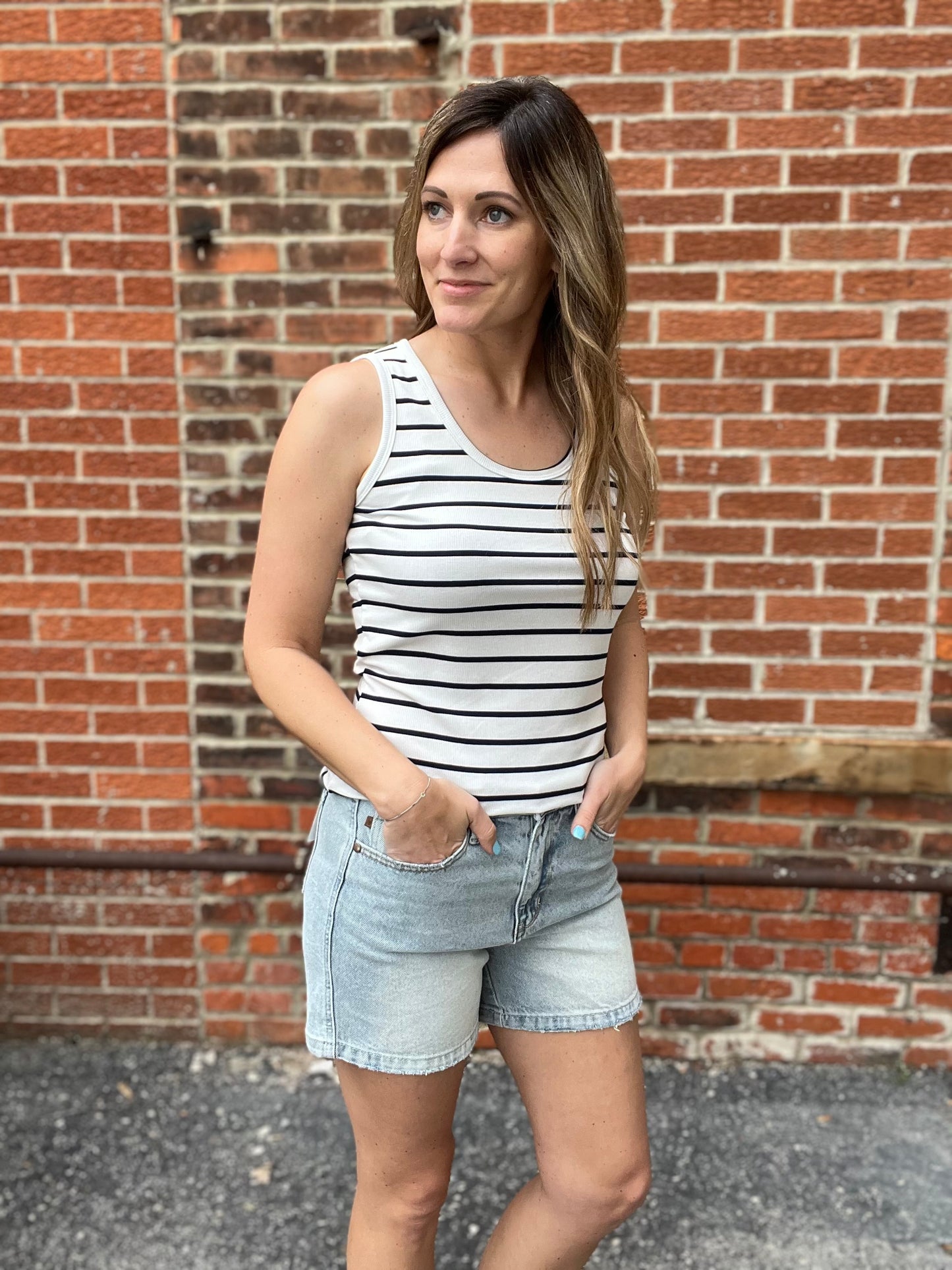The Mave Fitted Striped Tank Top