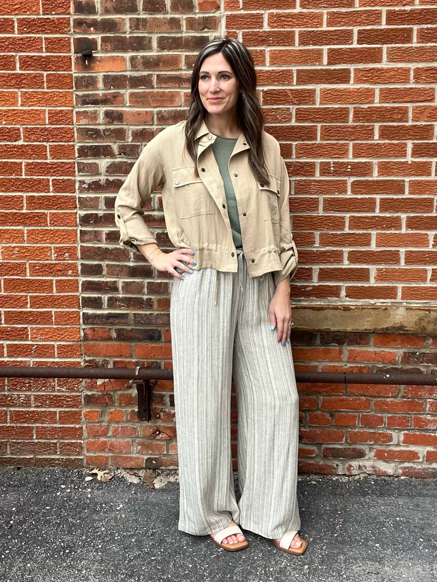 The Winslow Sage Green Knit Sweater Tee