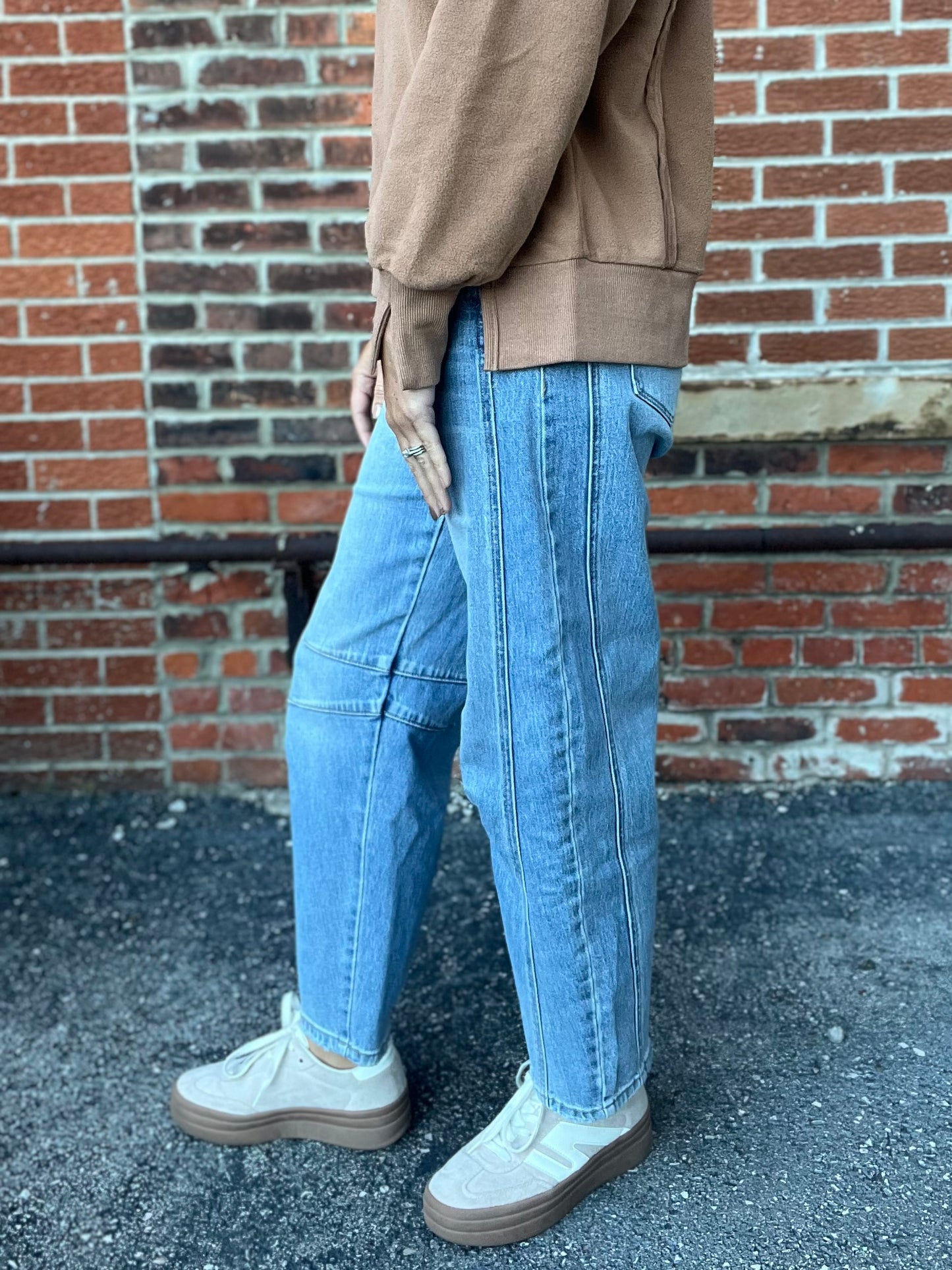 The Kate Barrel Leg Light Wash Jeans