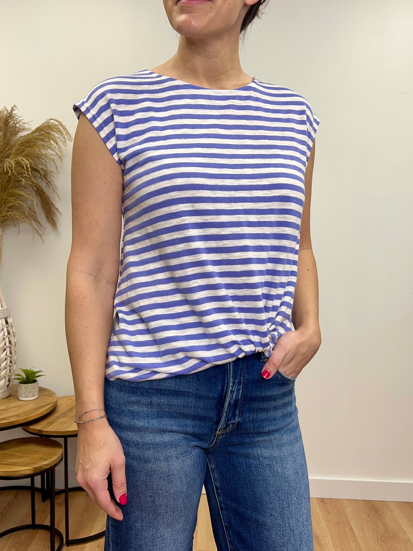 The Isa Twisted Striped Top