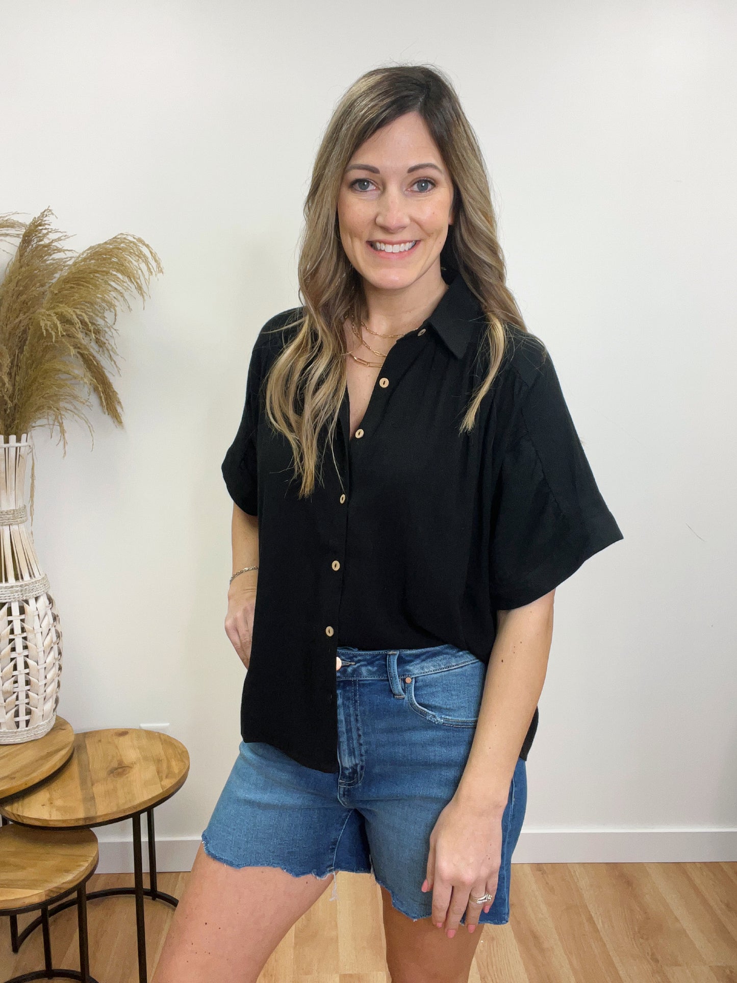 The Summertime Button Down Gauze Top