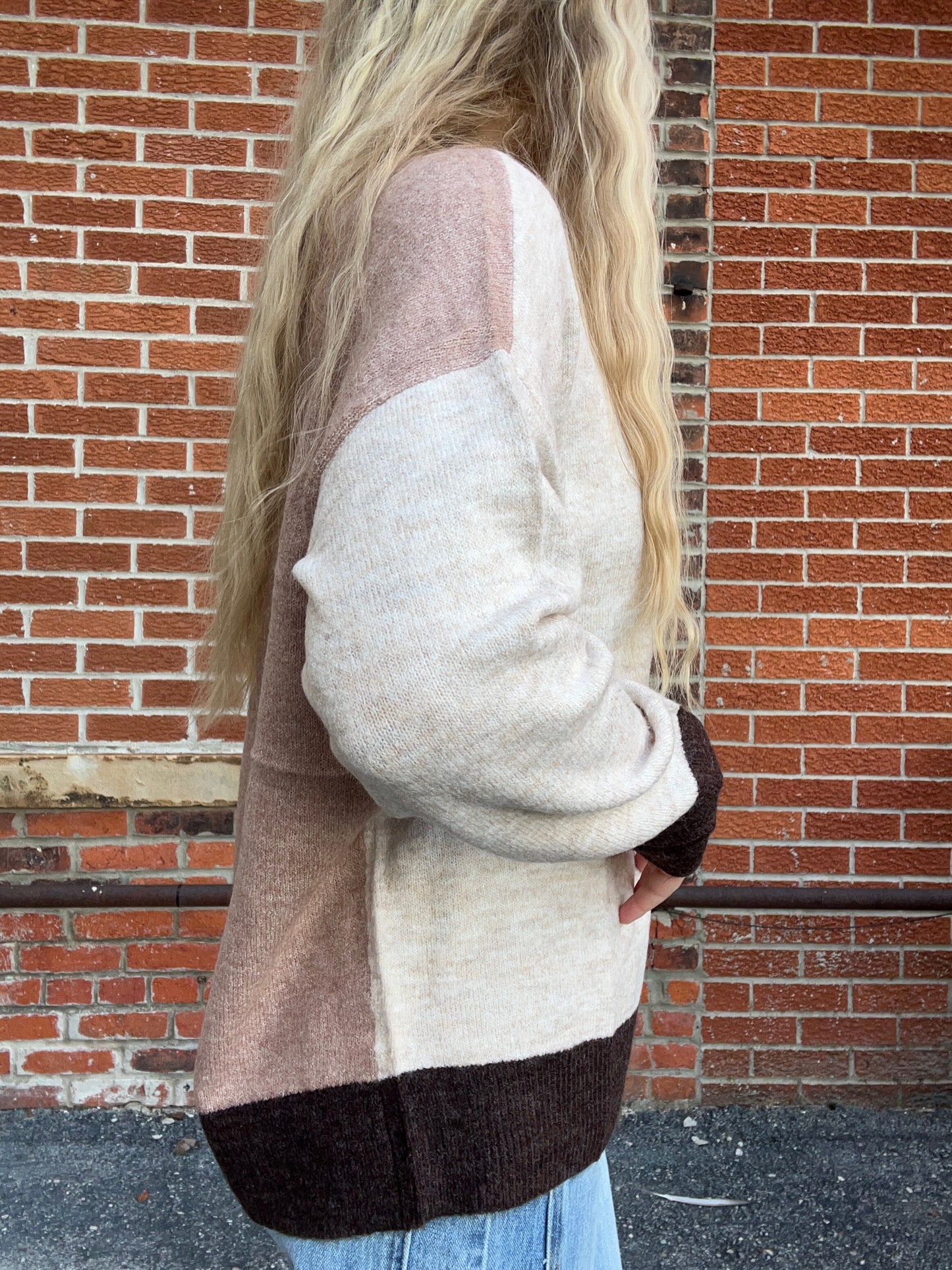 The Marlowe ColorBlock Long Sleeve Knit Sweater
