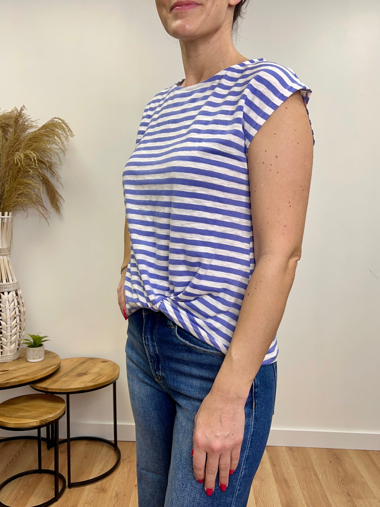 The Isa Twisted Striped Top