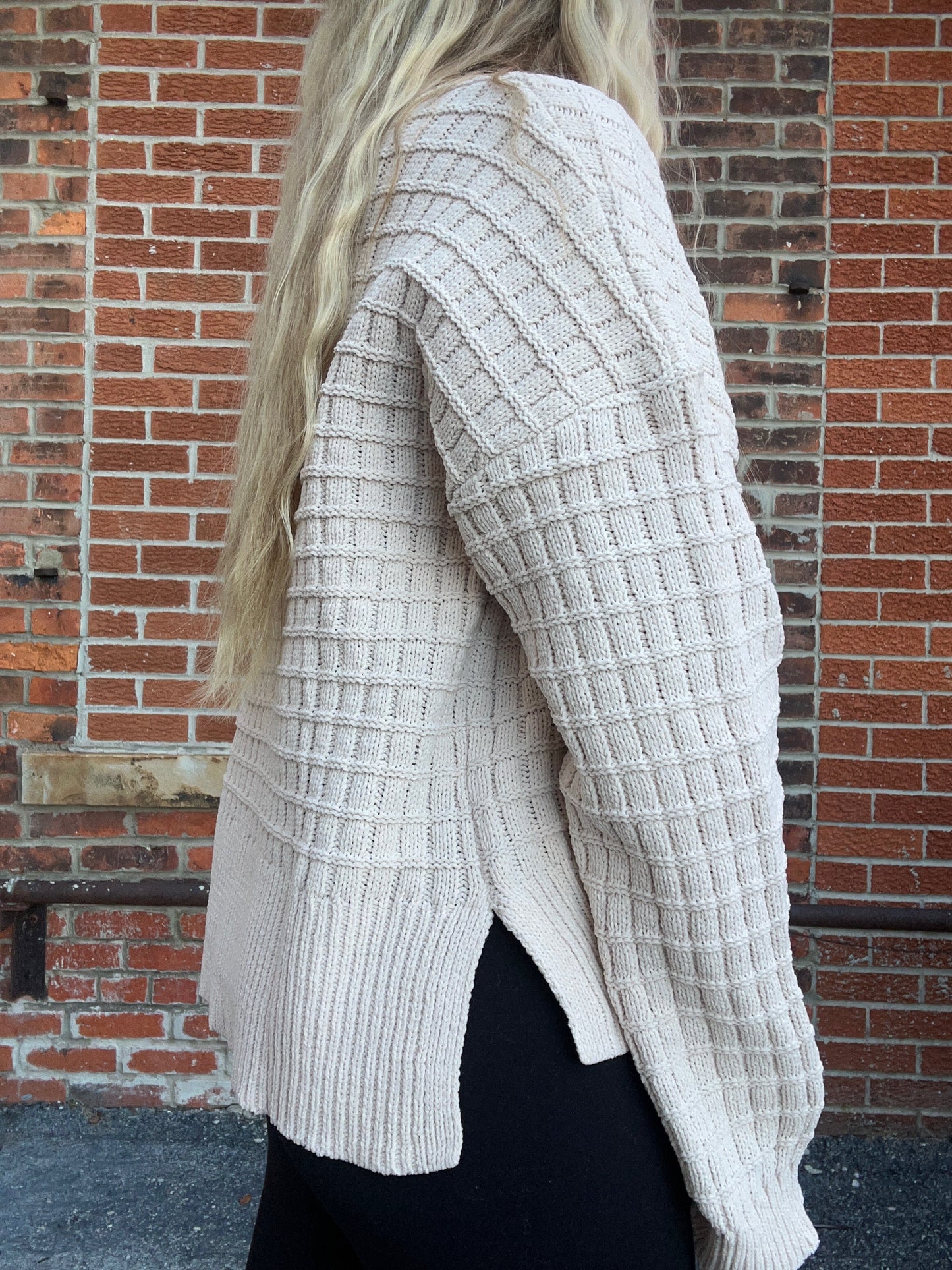 The Luca Waffle Knit Cozy Sweater