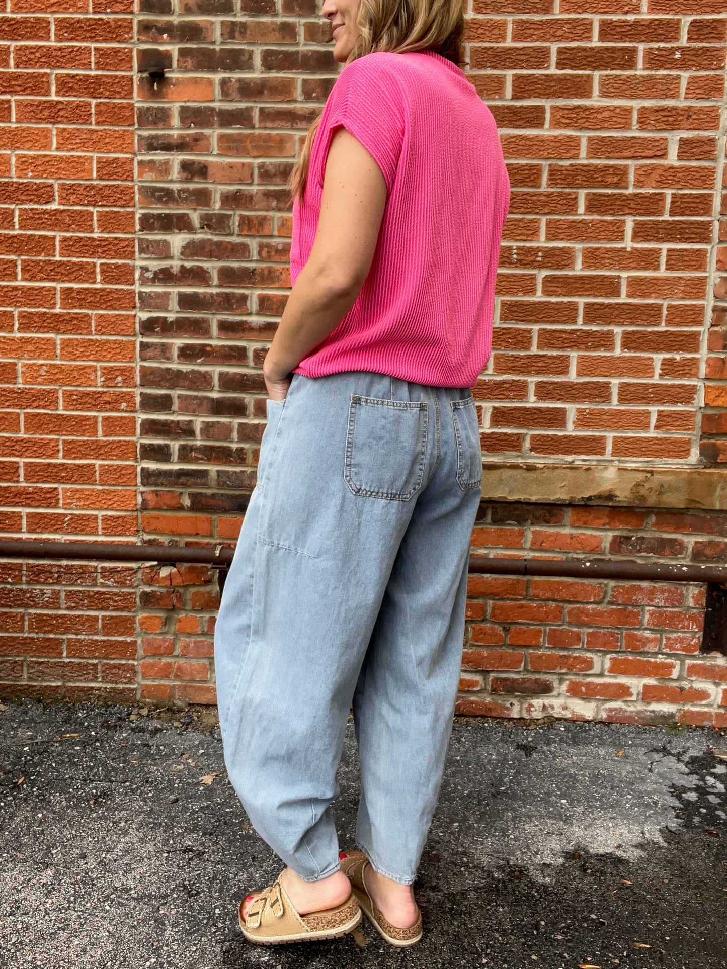The Eloise Light Denim Barrel Jeans