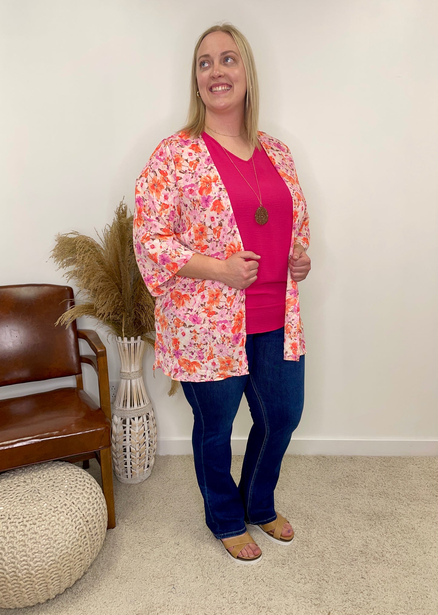 The Curvy Saleigha Floral Kimono