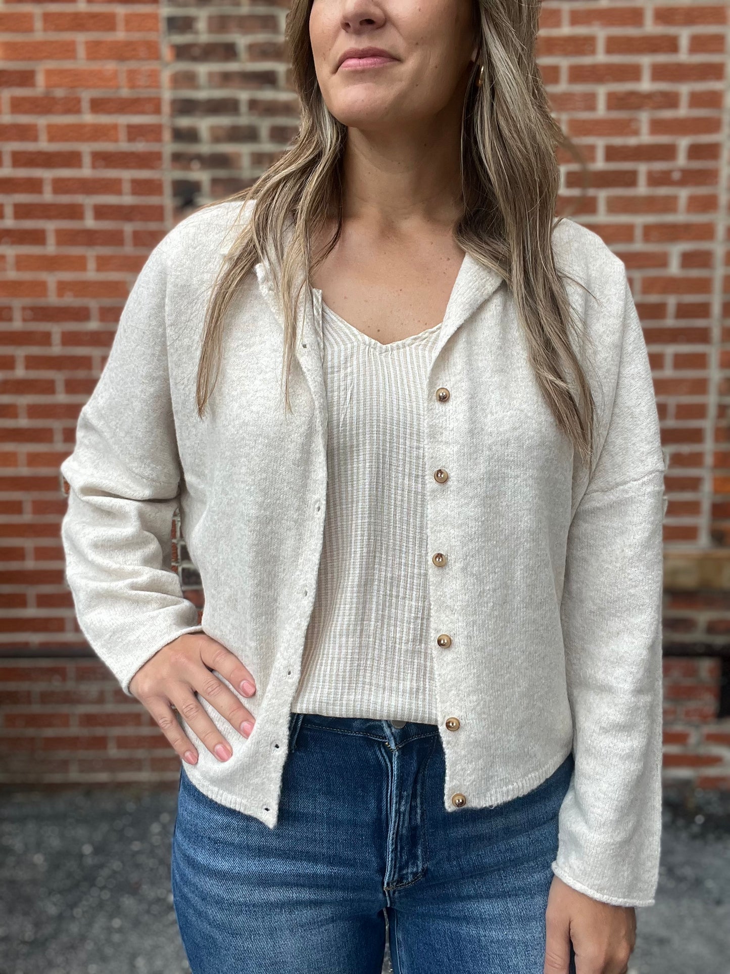 The Hollis Button Down Cardigan Top