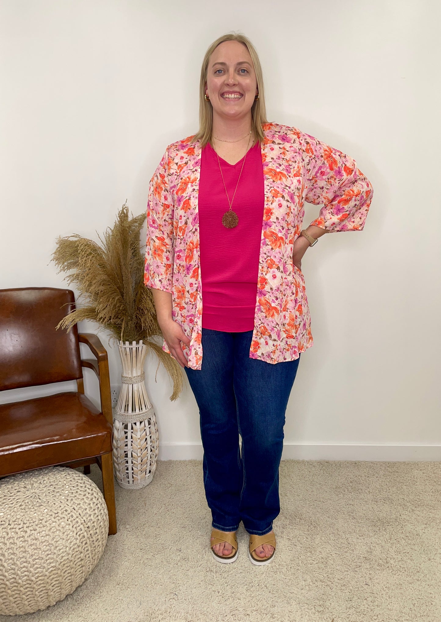 The Curvy Saleigha Floral Kimono