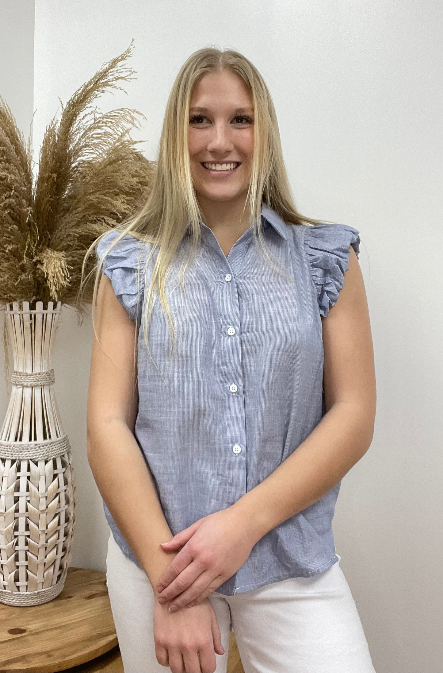 The Bexley Puff Sleeve Button Down