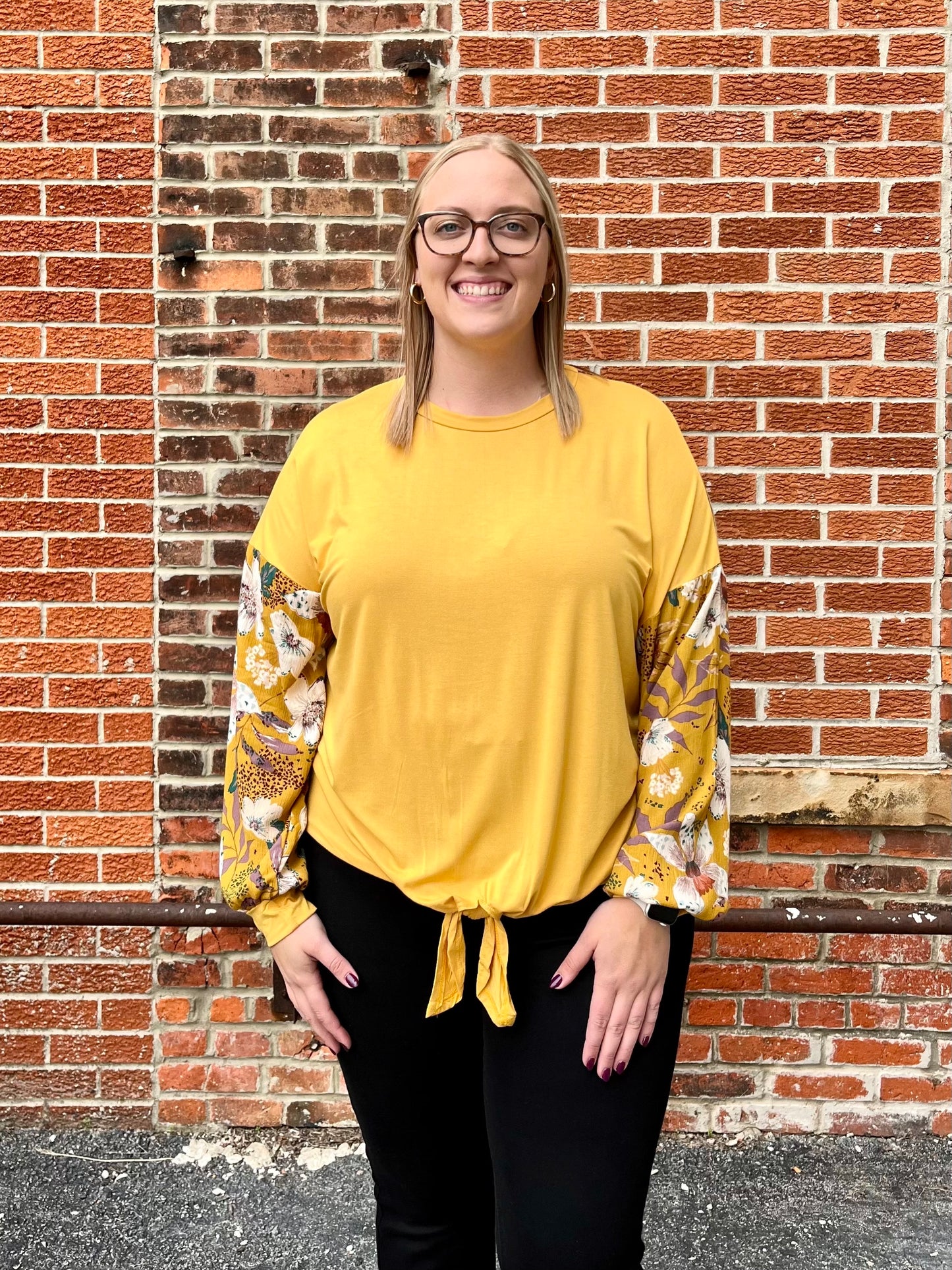 The Katrina Curvy Mustard Top