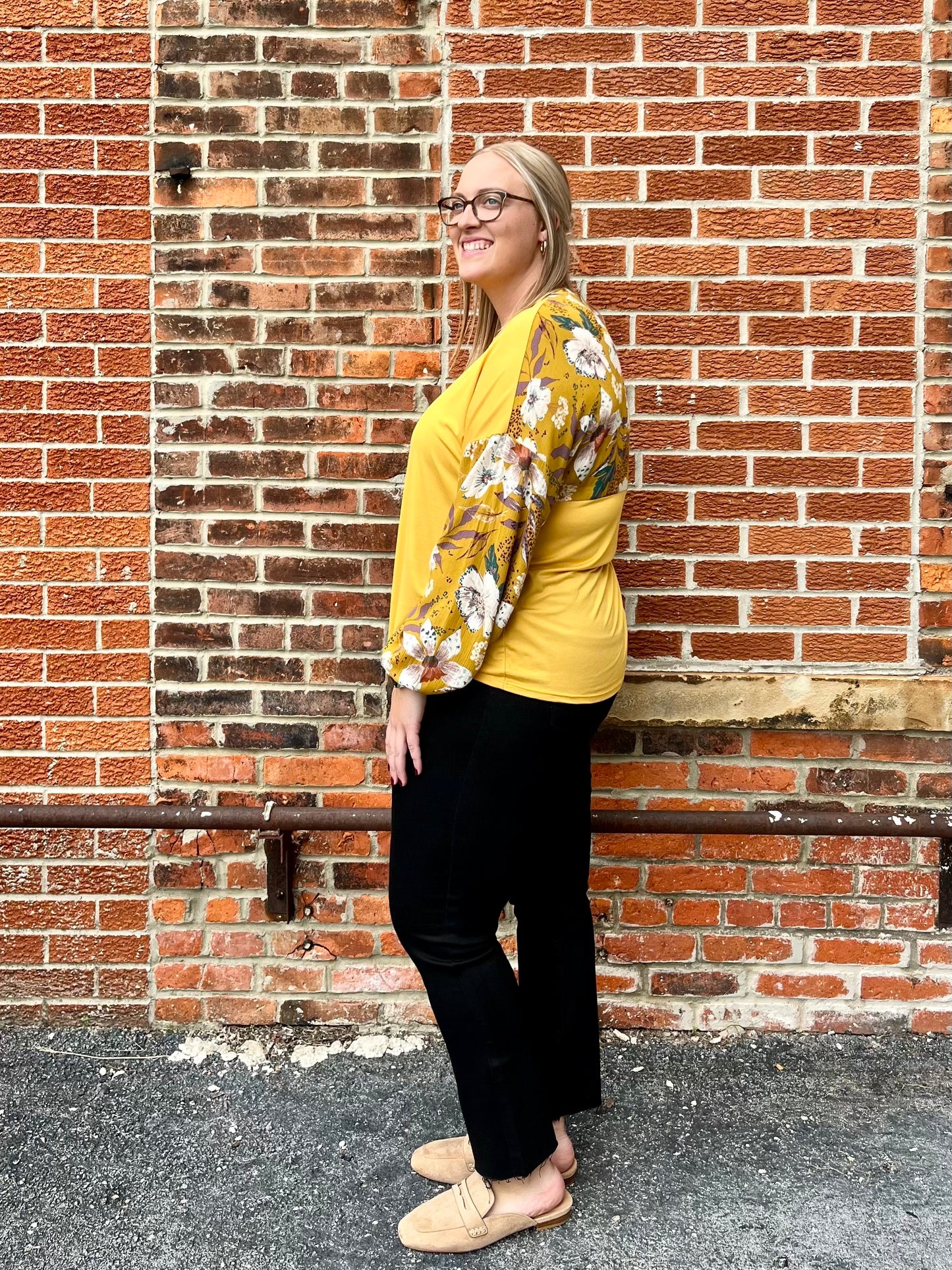 The Katrina Curvy Mustard Top