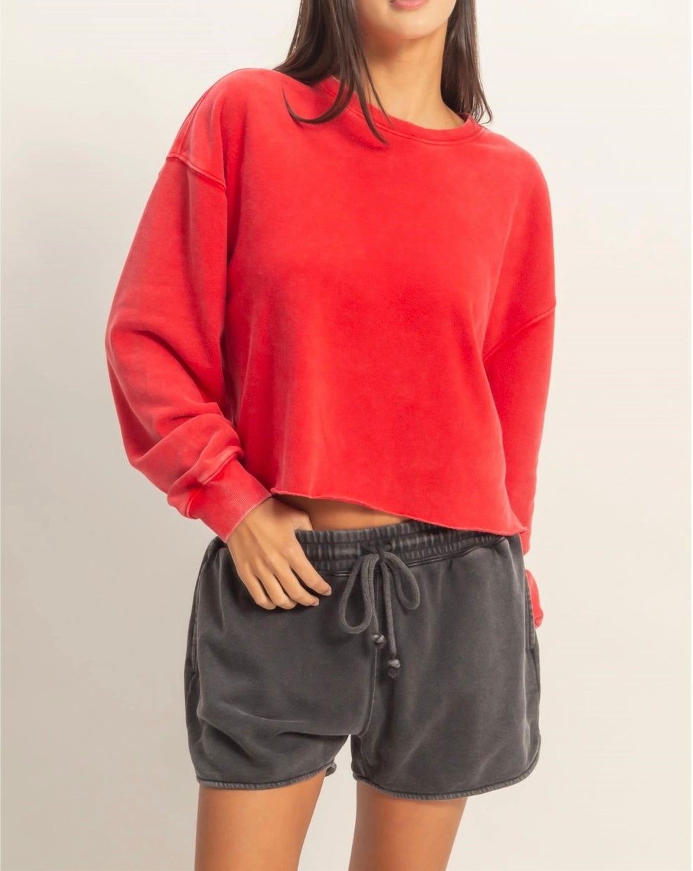 The Harper Cropped Mineral Washed Sweatshirt