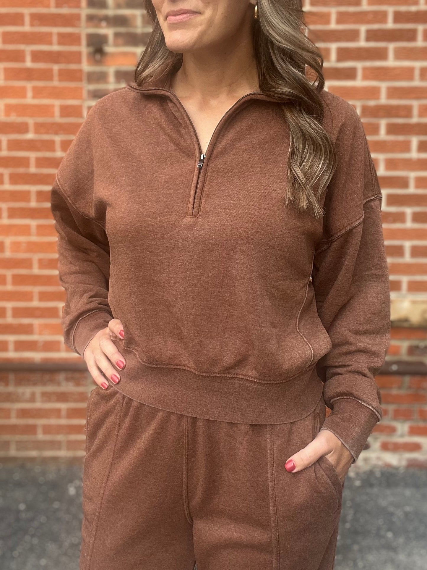 The Kelan Mineral Washed Quarter Zip
