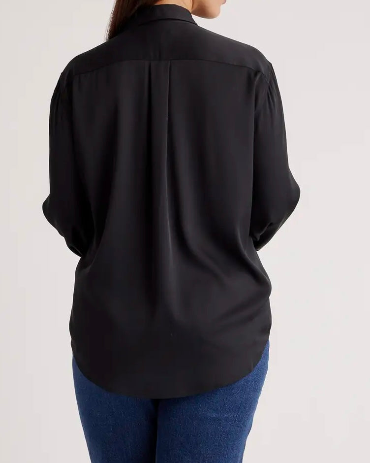 The Valorie Curvy Silky Button Up Top 