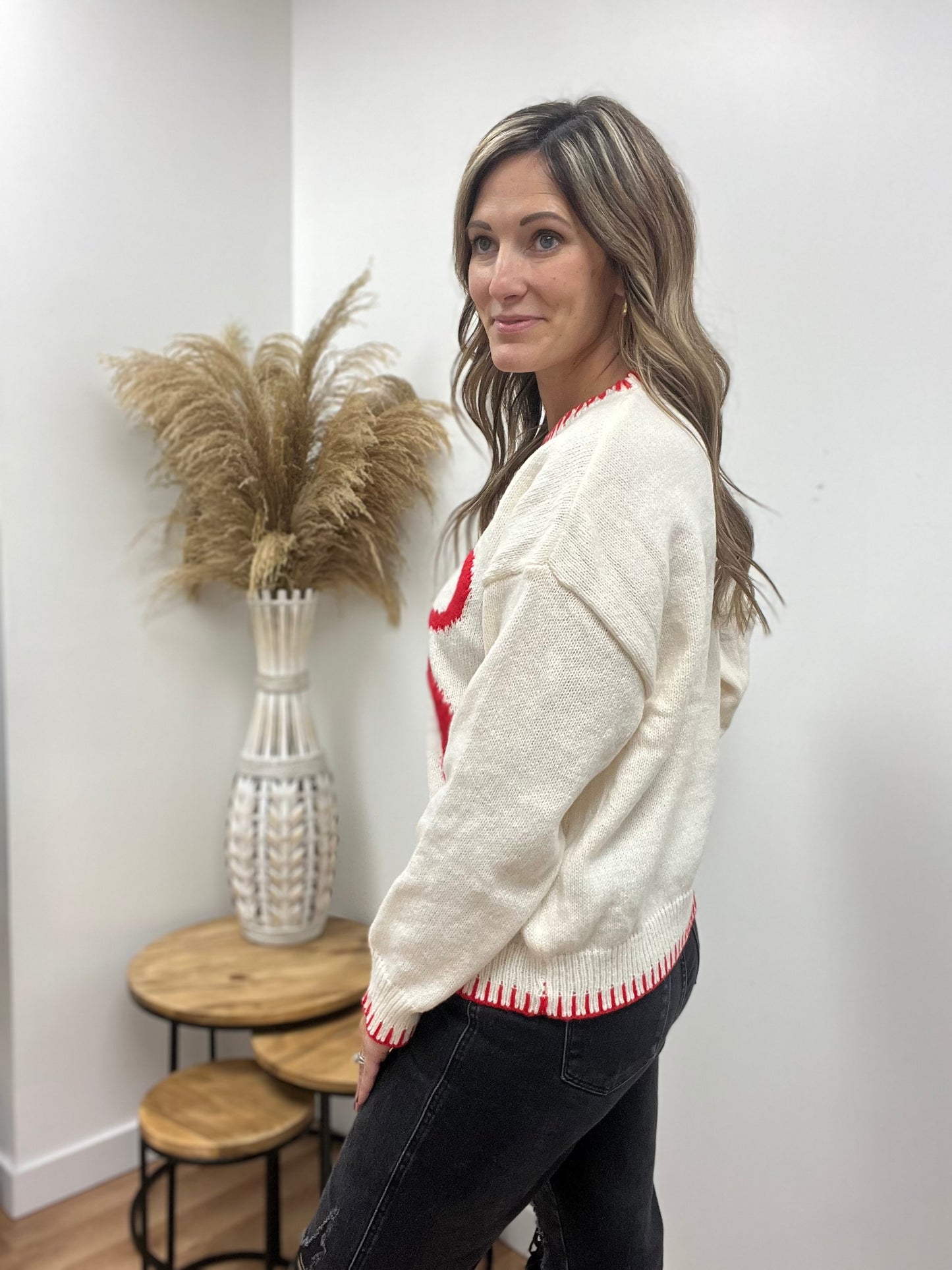 The Leilani Red Bow Knit Sweater