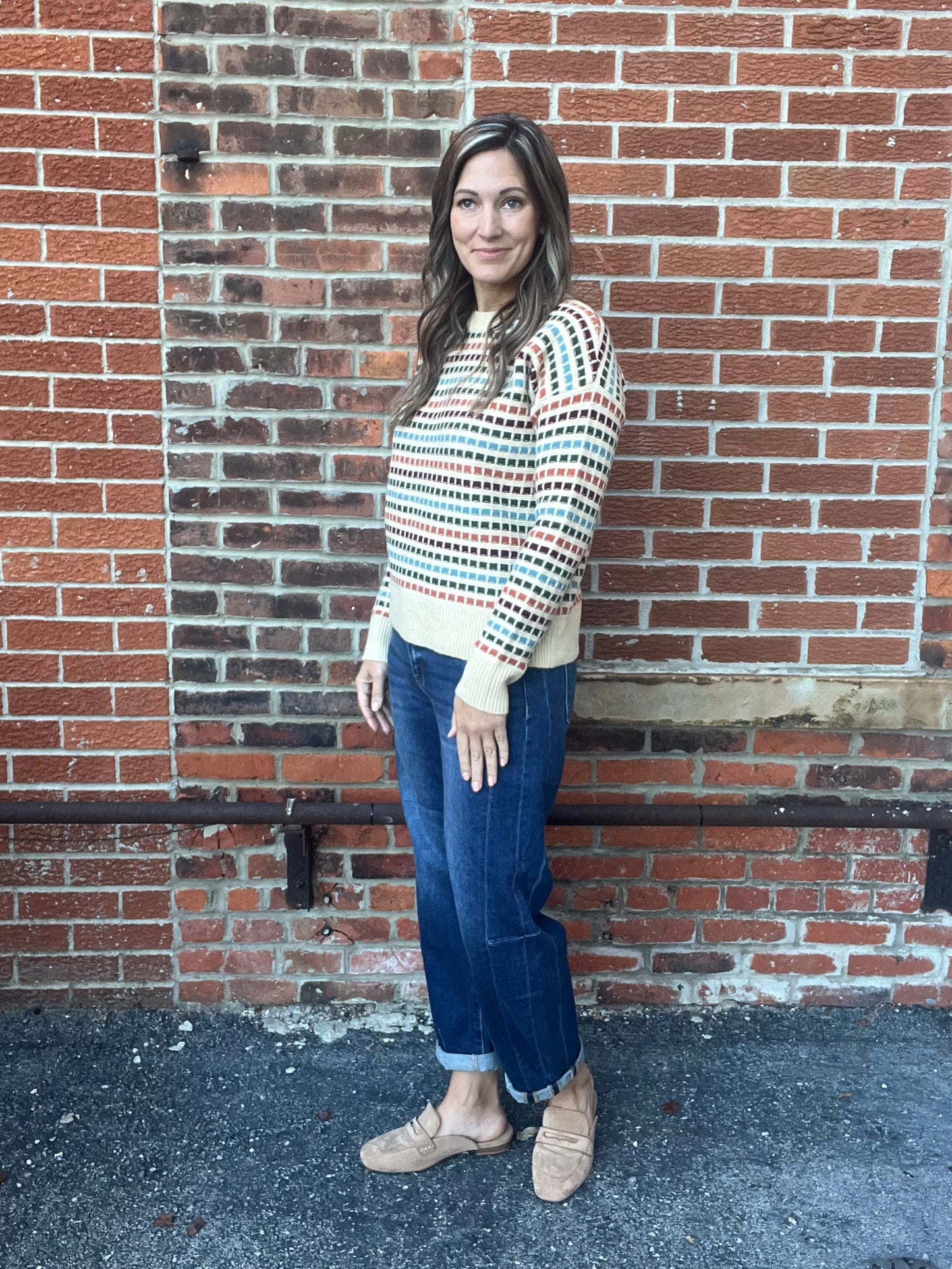 The Lyra Multi Color Textured Sweater