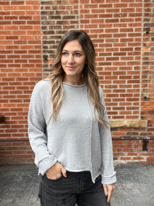 The Bedford Raw Rolled Hem Sweater
