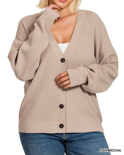 The Wren Curvy Button Down Sweater Cardigan