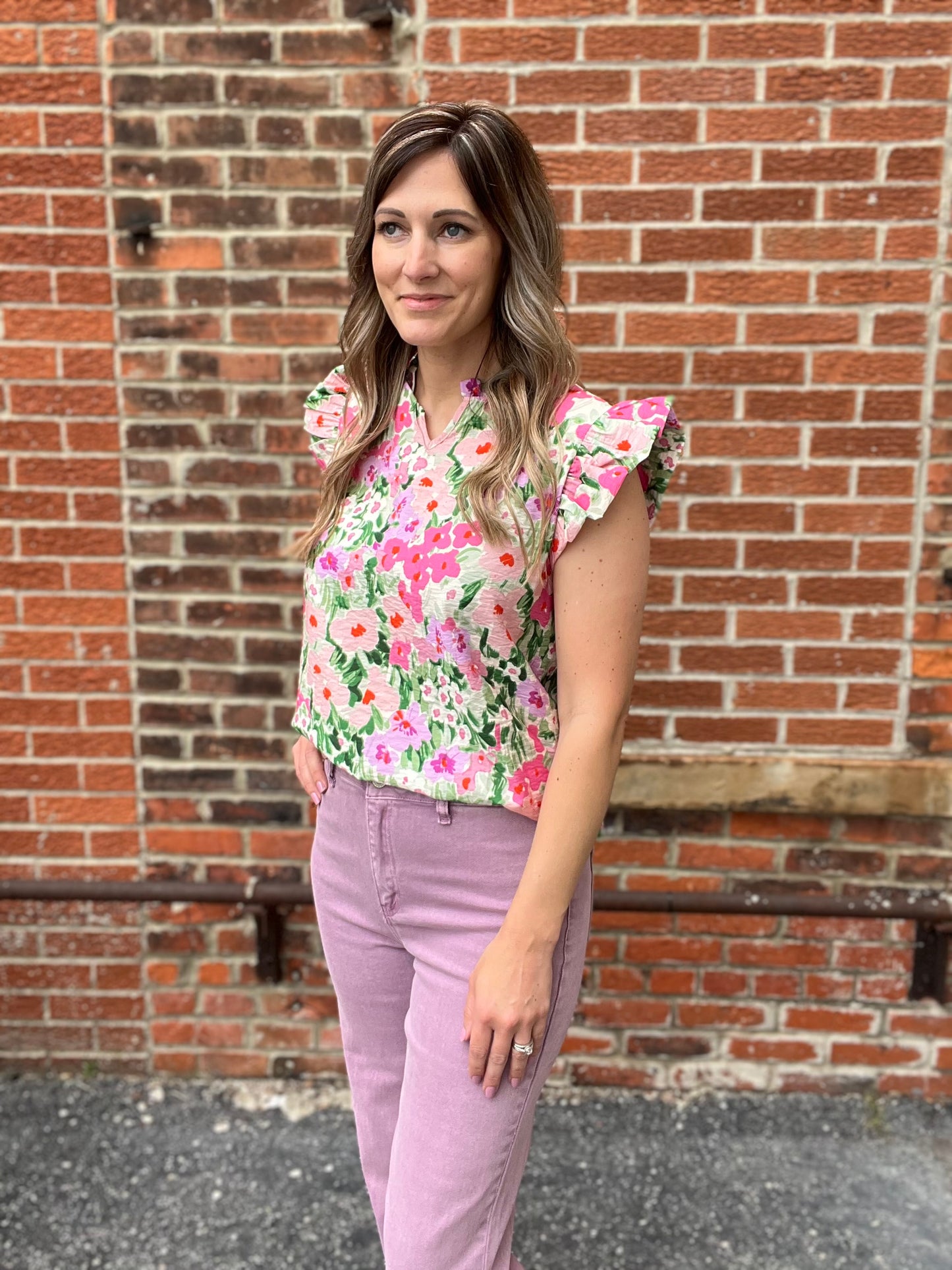 The Lillian Pink Floral Blouse