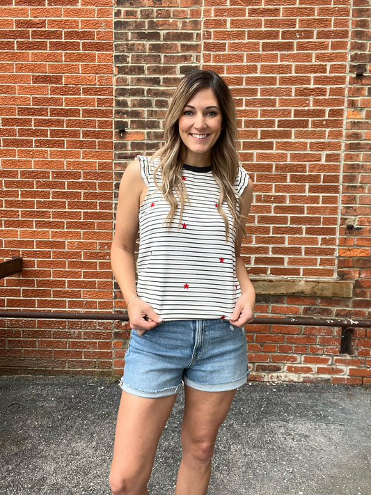 Star Spangled Ruffle Top