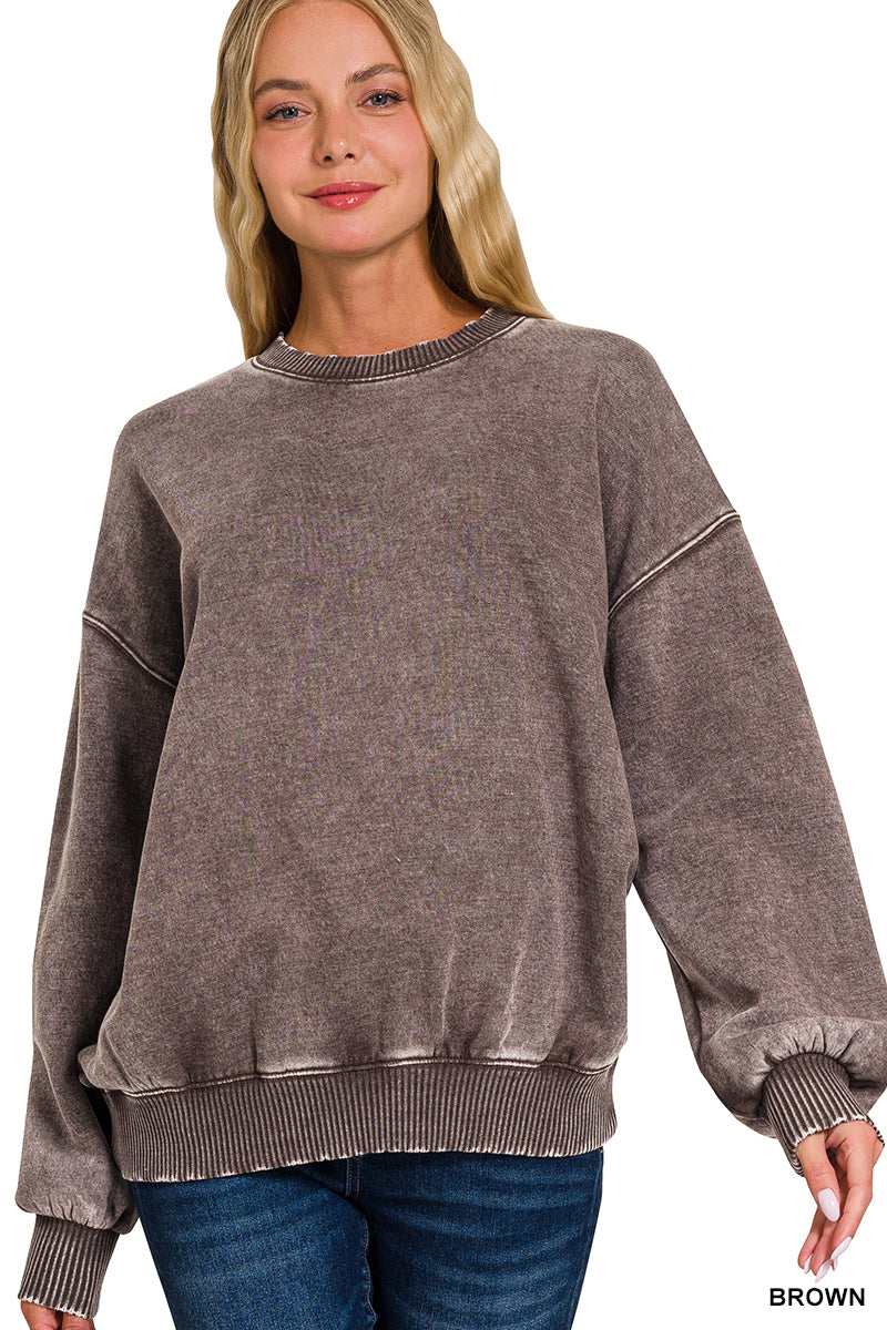 BEST SELLER! Mineral Wash Oversized Pullover Sweatshirt