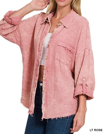 The Sedona Summer Gauze Button Up