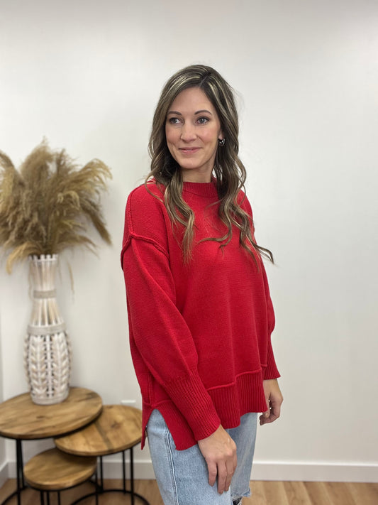 The Alara Red Sweater