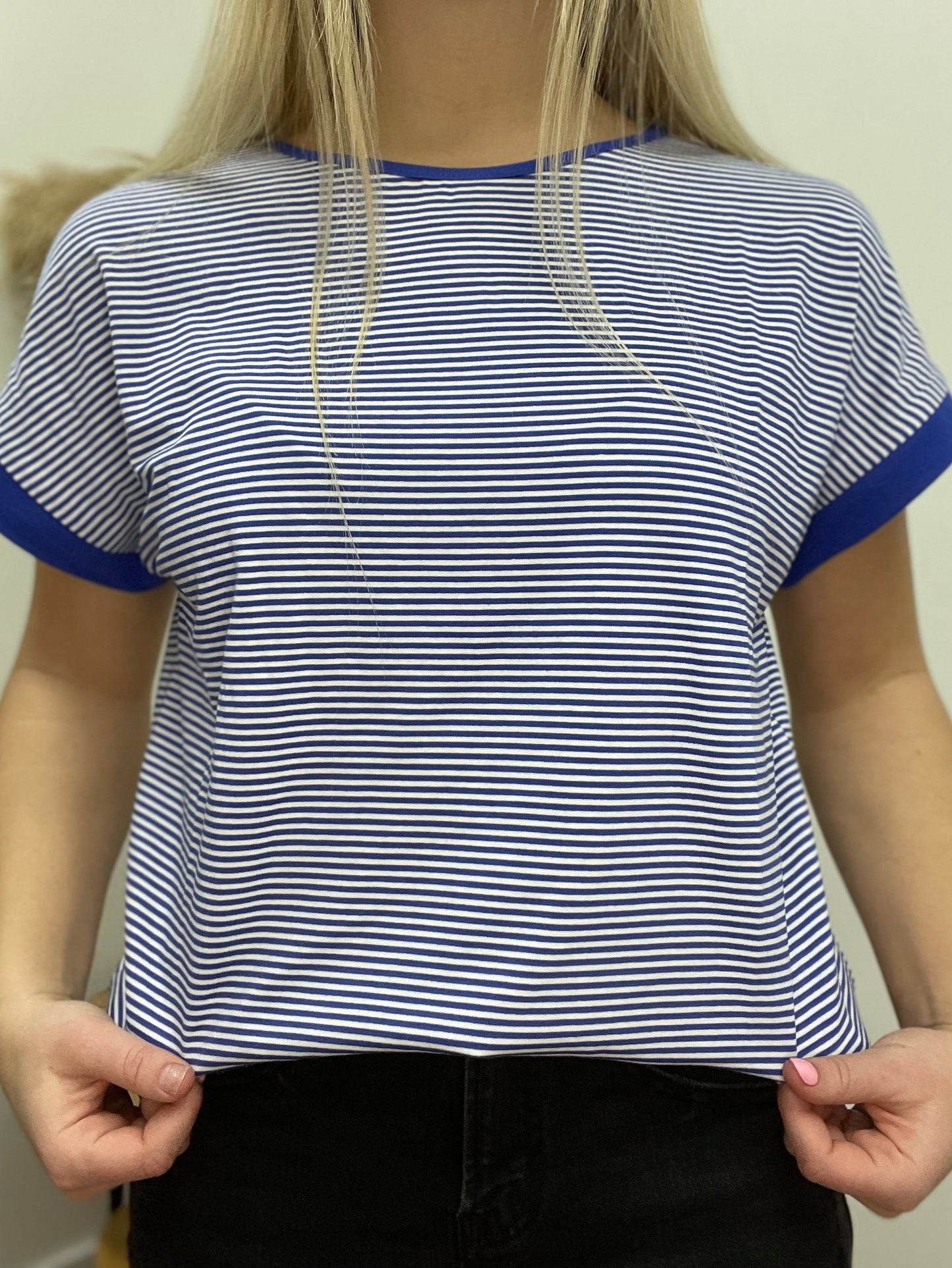 The Maya Color Trimmed Pinstriped Tee