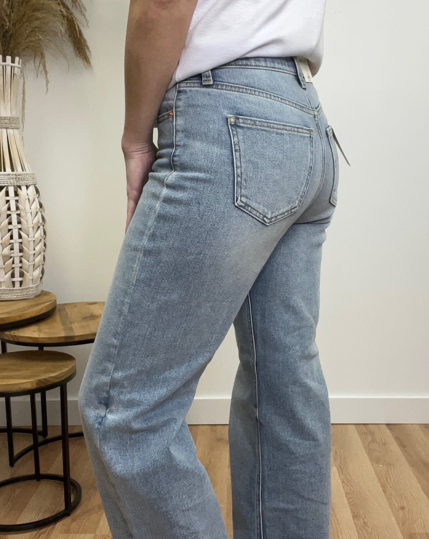The Kaleb High Rise Wide Straight Leg Jeans