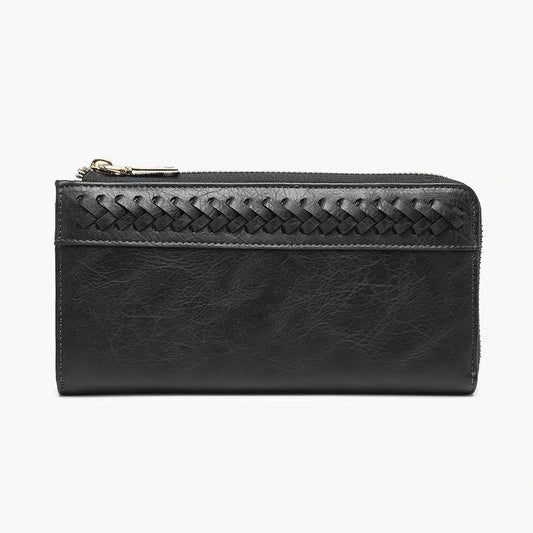 The Gia Braided Detail Zip-Top Wallet