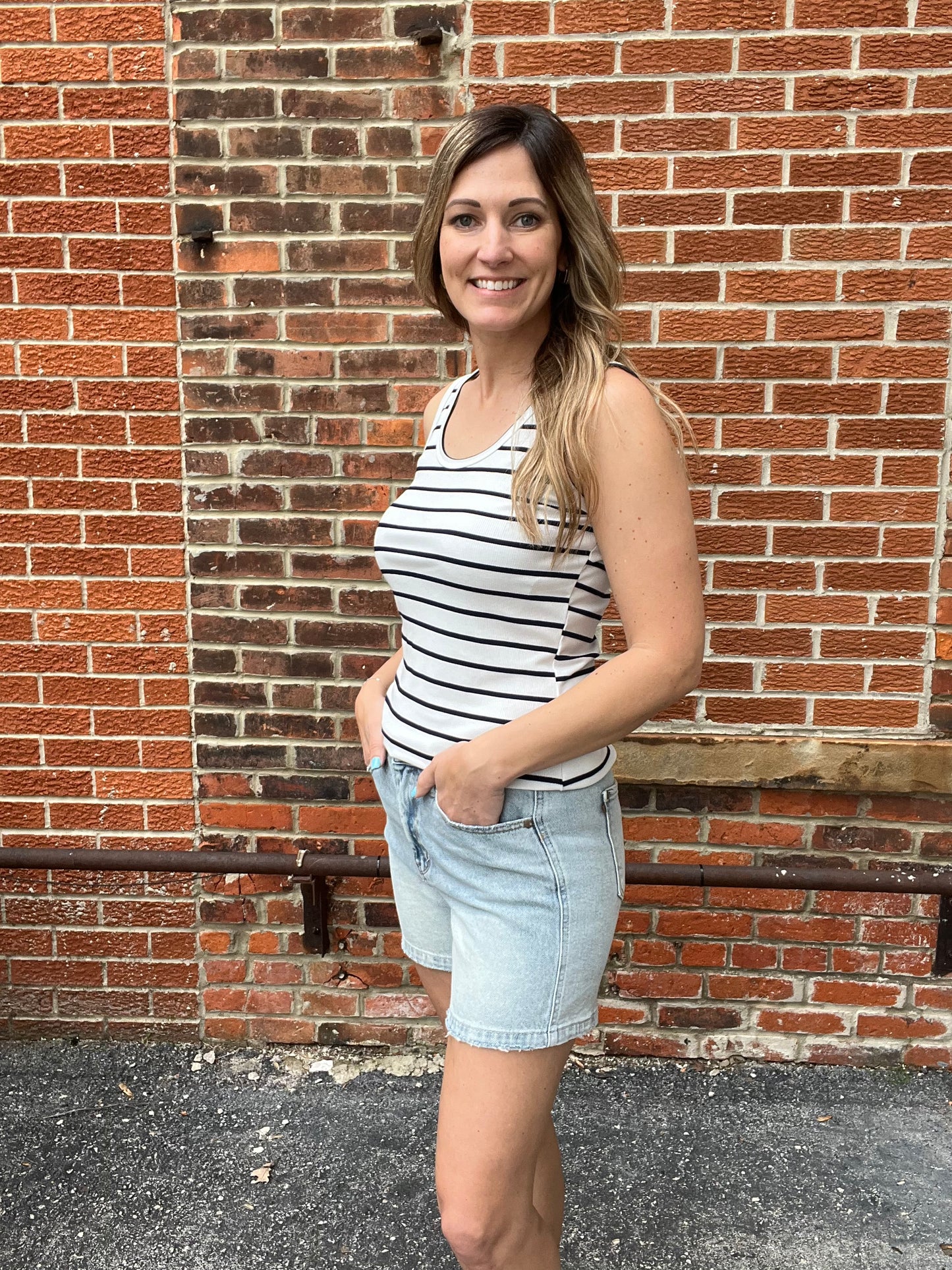 The Mave Fitted Striped Tank Top