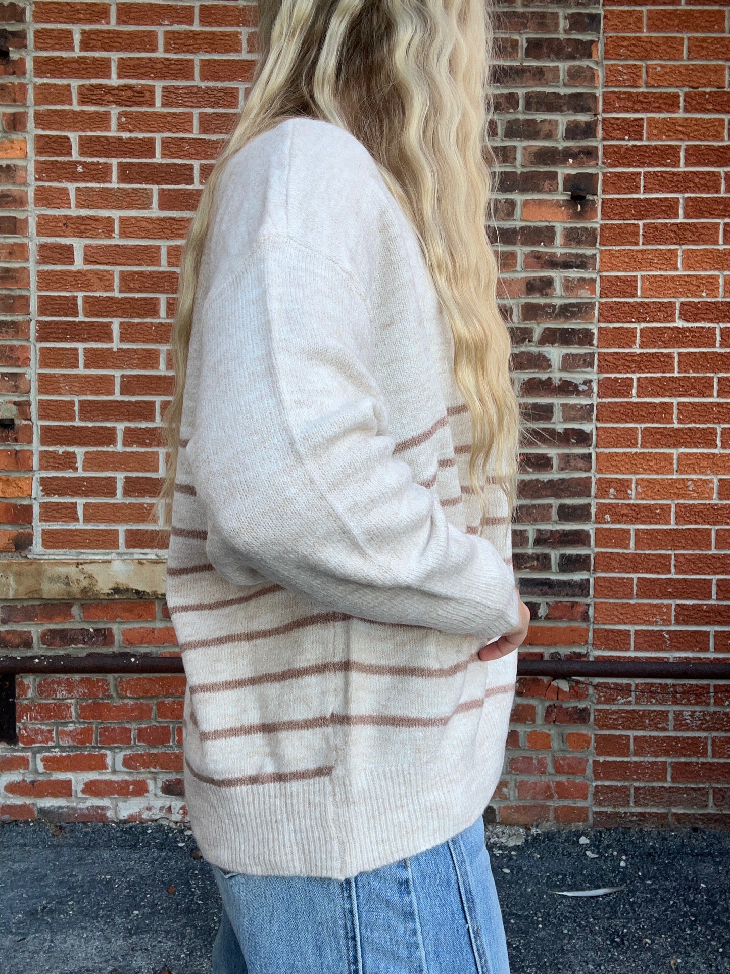 The Sloane Striped Front Seam Sweater