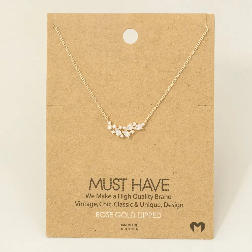 Rose Gold Rhinestone Necklace
