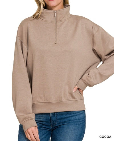 The Kallee Active Quarter Zip Scuba Sweatshirt