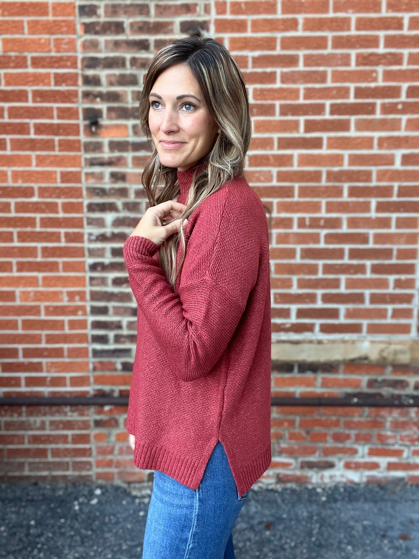 The Milli Brick Long Sleeve Sweater