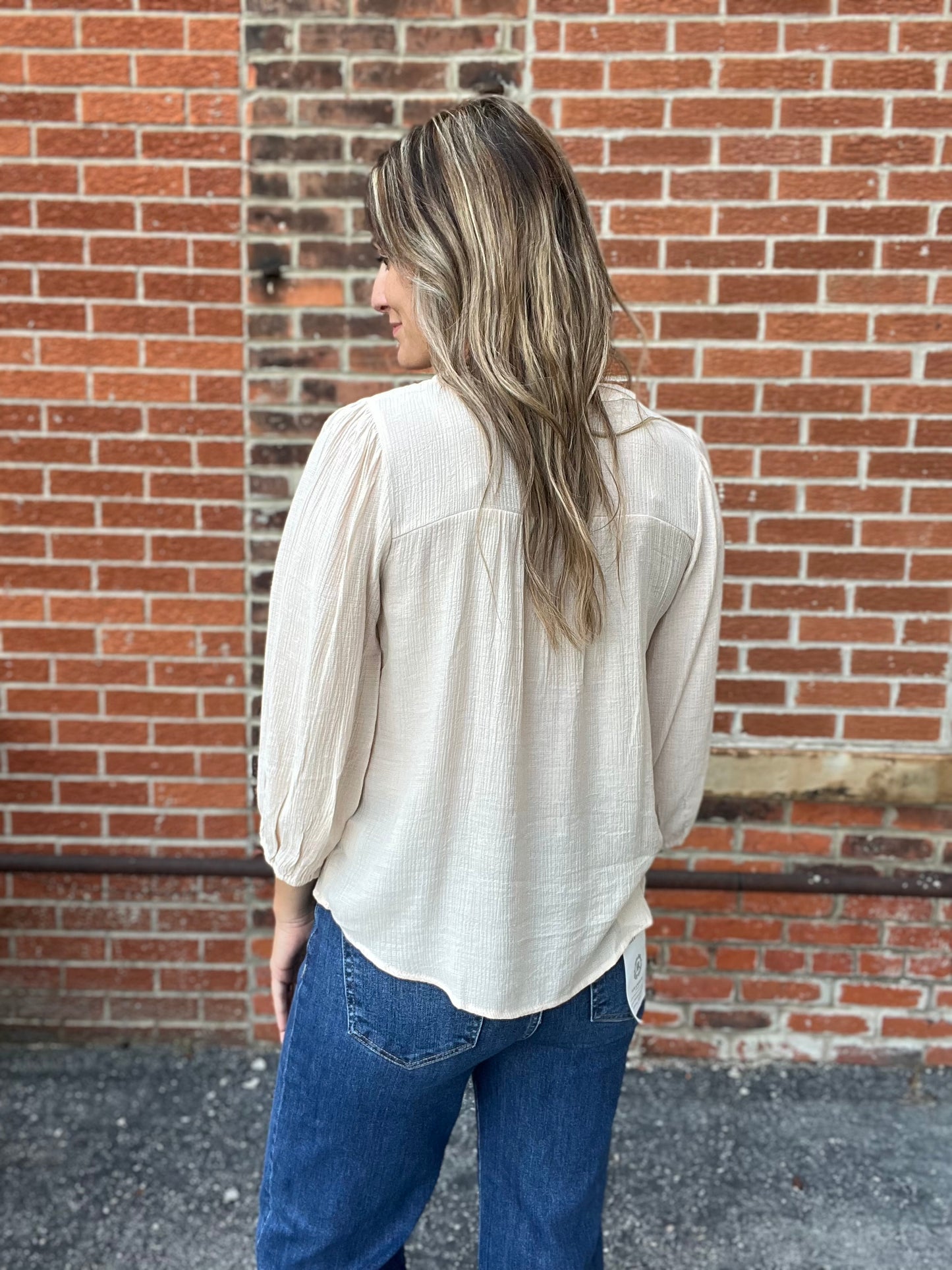 The Swayer Front Tie Pleated Top