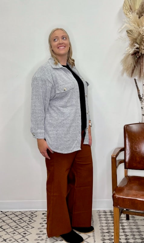 The Curvy Brushed Shacket