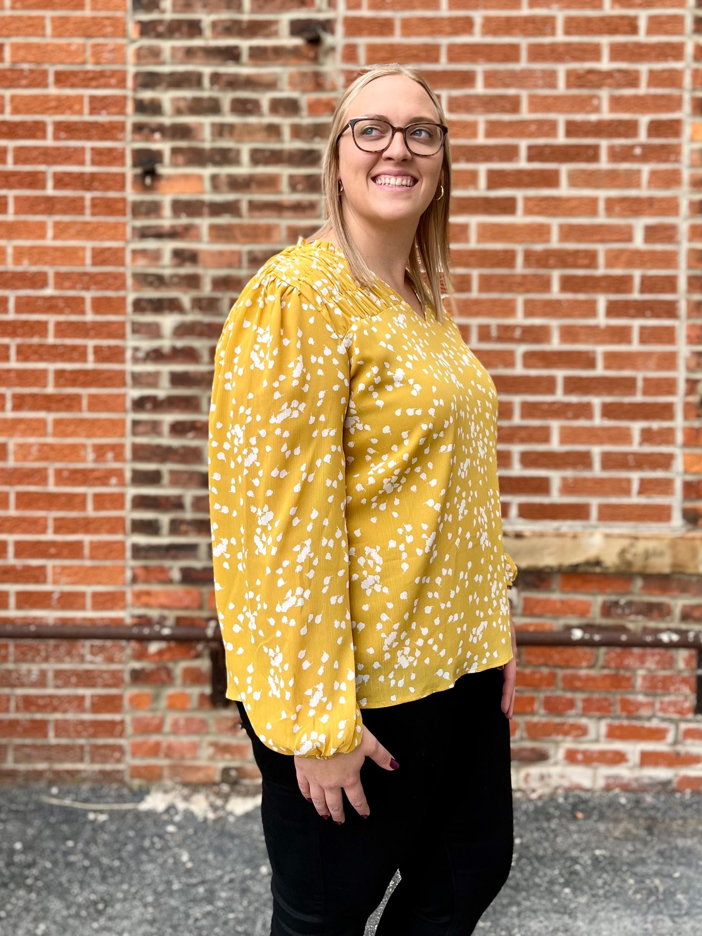 The Samantha Mustard Blouse