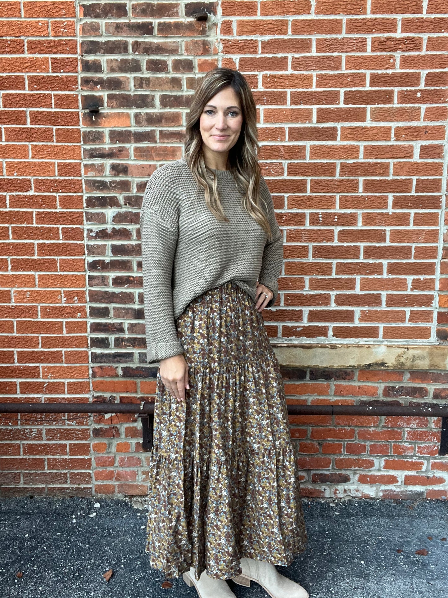The Reign Olive Chunky Knit Sweater