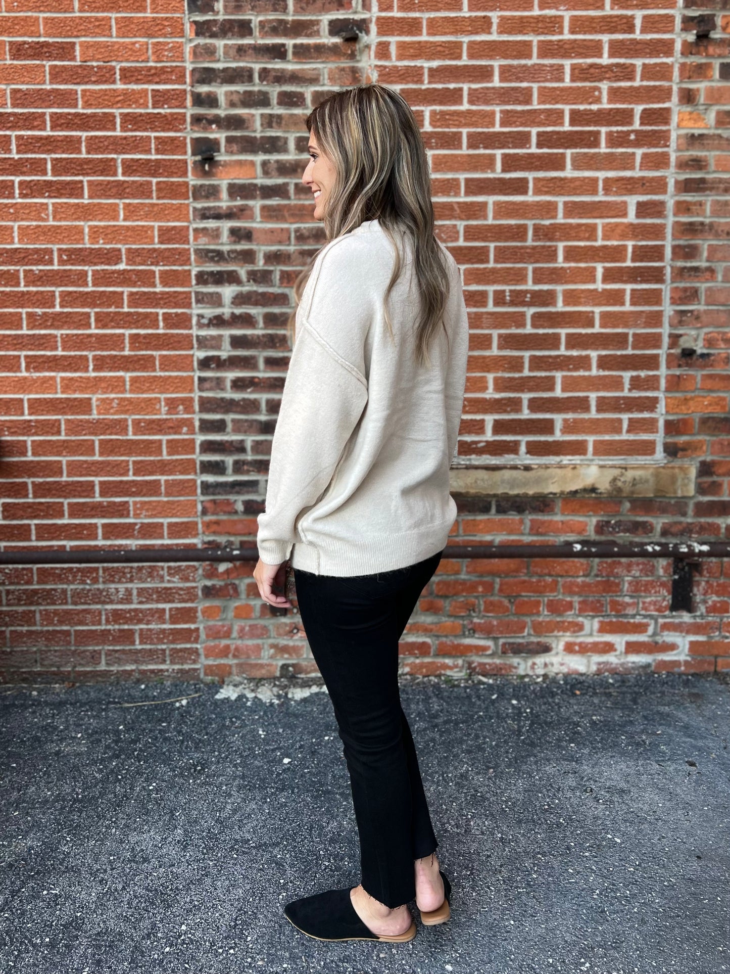 The Ana Sweater Front Seam