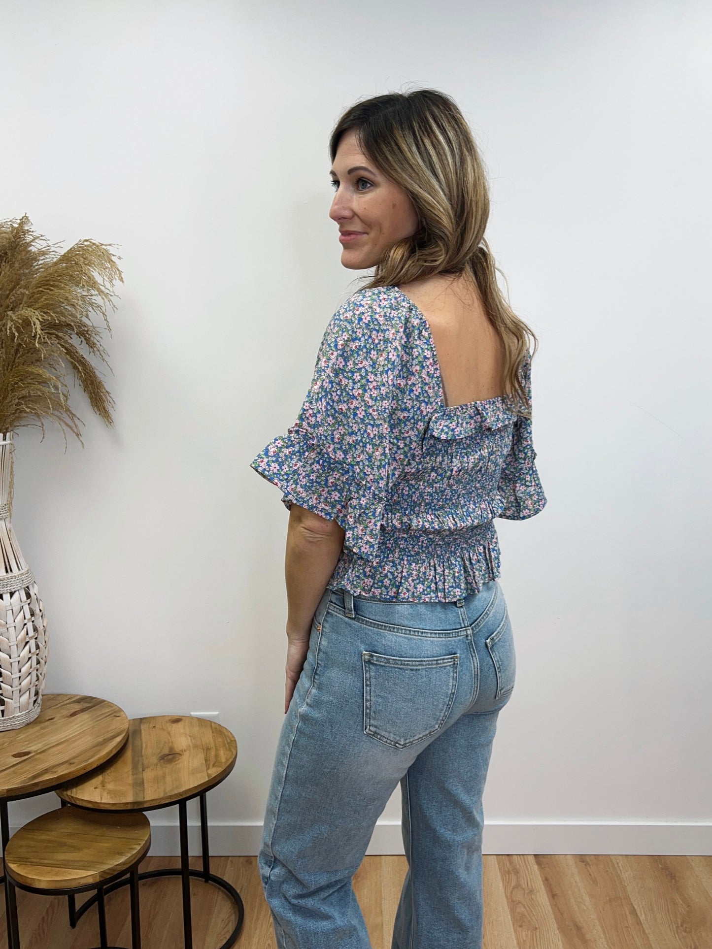 The Elanor Floral Cropped Top