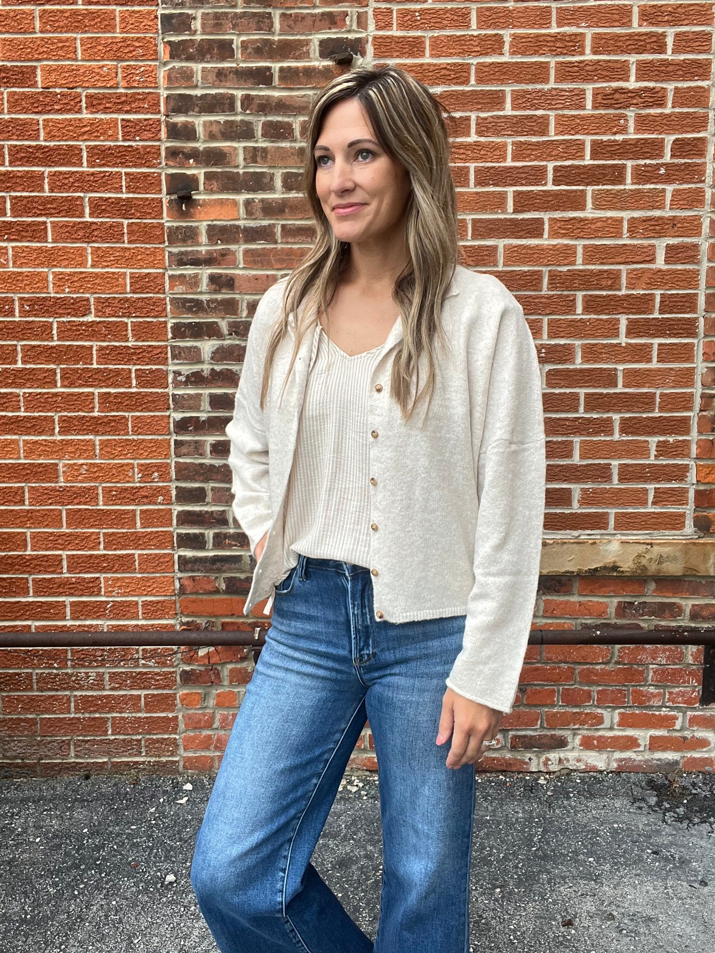 The Hollis Button Down Cardigan Top