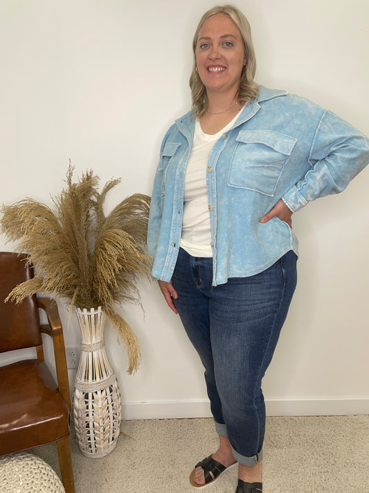 The Curvy Josephine Patchwork Shacket