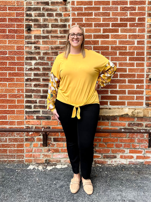The Katrina Curvy Mustard Top