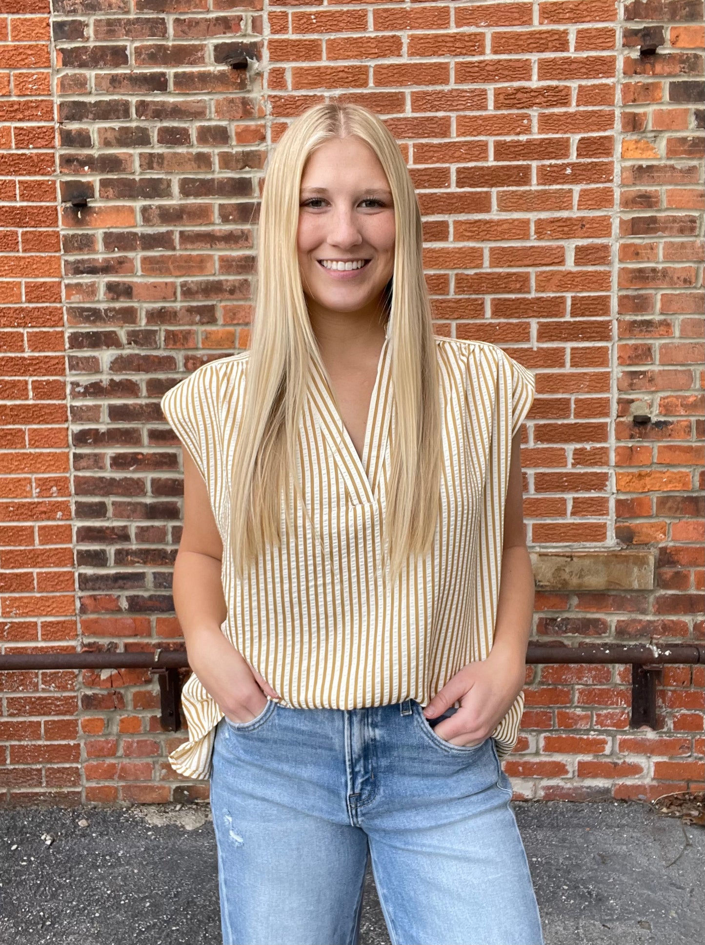 The Laurie Casual Striped Drop Shoulder Top