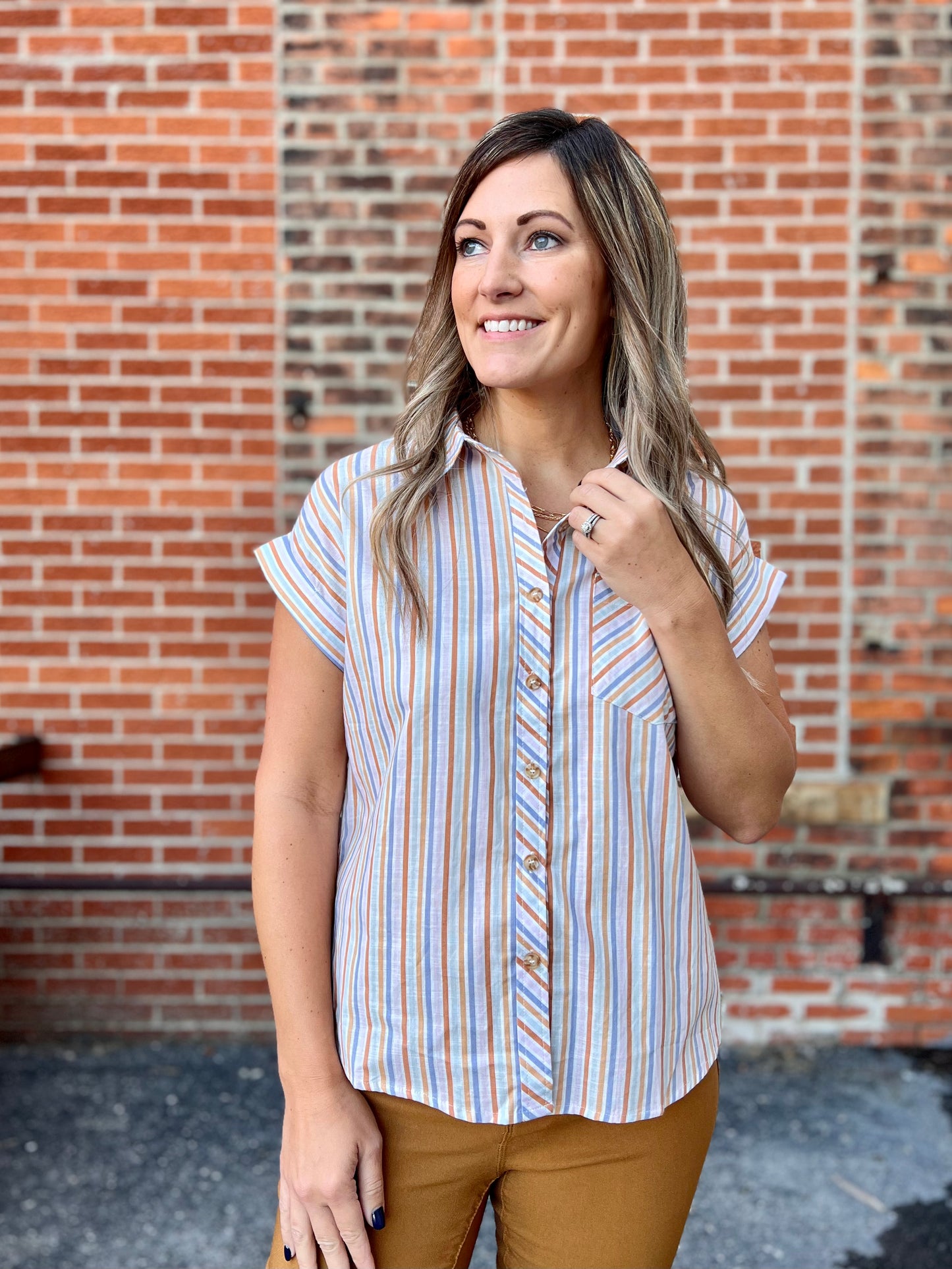 The Charleigh Striped Button Up